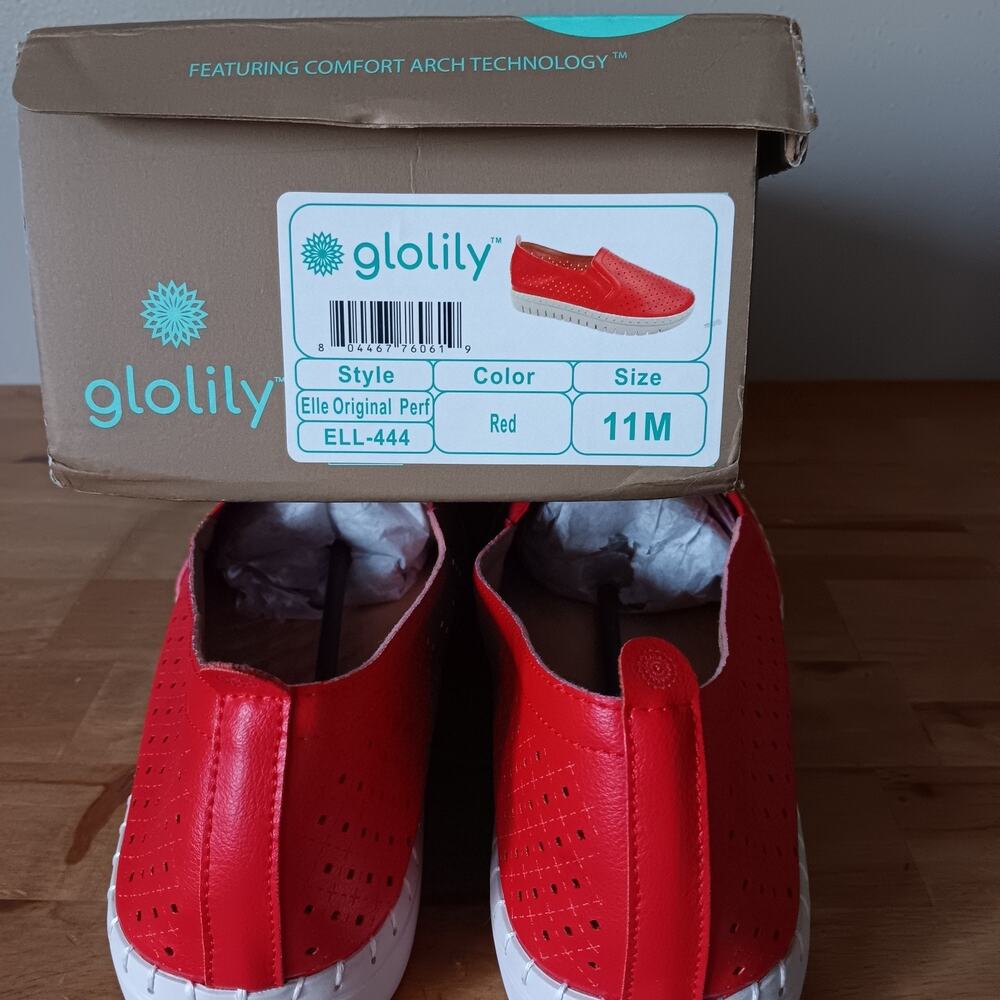GLOLILY Elle Starburst Perf/ Walking Shoes Slip-On‎ Red Size: 11 M  NWB - Picture 10 of 11